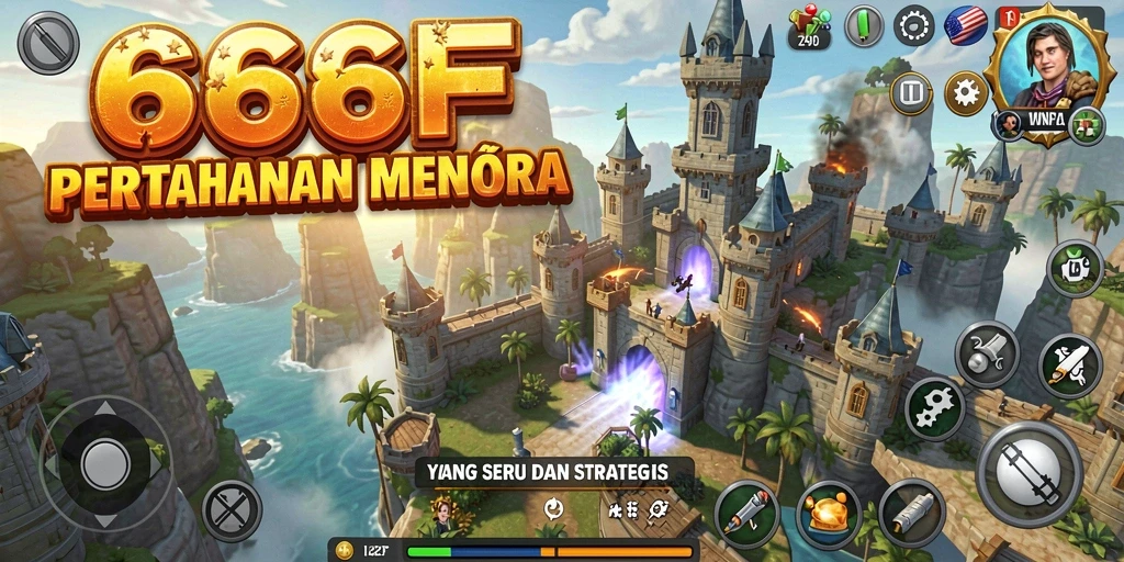Tangkapan layar menunjukkan aksi seru dalam gameplay Tower Defense 666F.