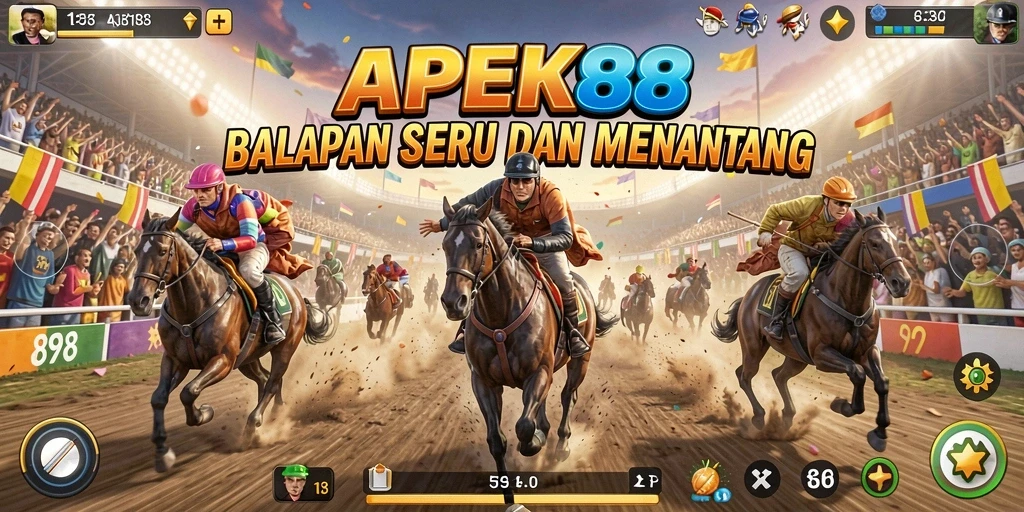 Tampilan gameplay seru APEK88 dalam balapan penuh aksi.