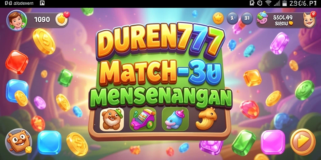 Tampilan gameplay DUREN777 dengan berbagai kombinasi buah berwarna.