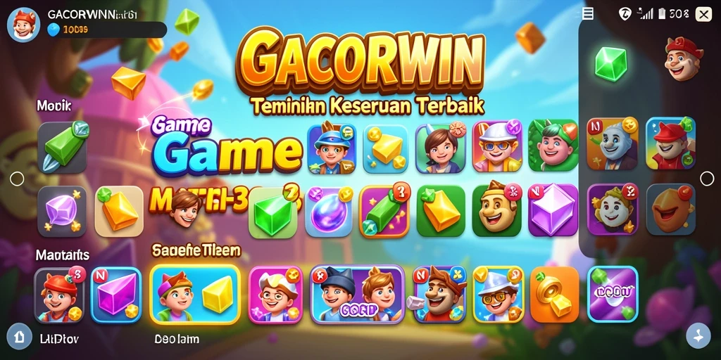 Tangkapan layar menampilkan gameplay seru GACORWIN dalam genre Match-3.