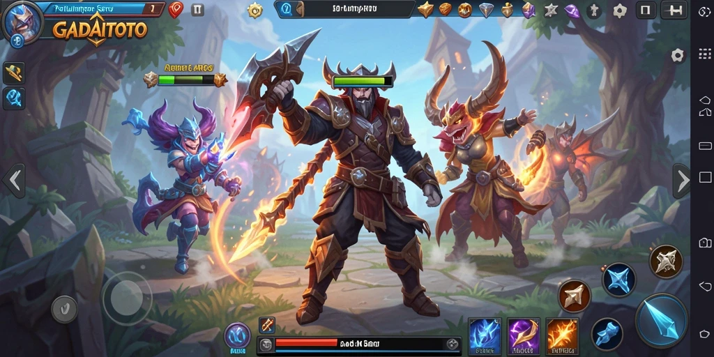 Tangkapan layar utama <strong>GADAITOTO</strong> menampilkan aksi mendebarkan dalam dunia ARPG.