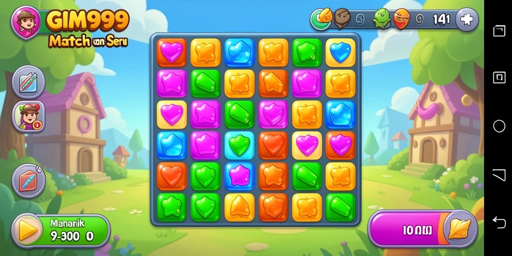 Tampilan menarik dari gameplay GIM999 dengan tantangan Match-3.