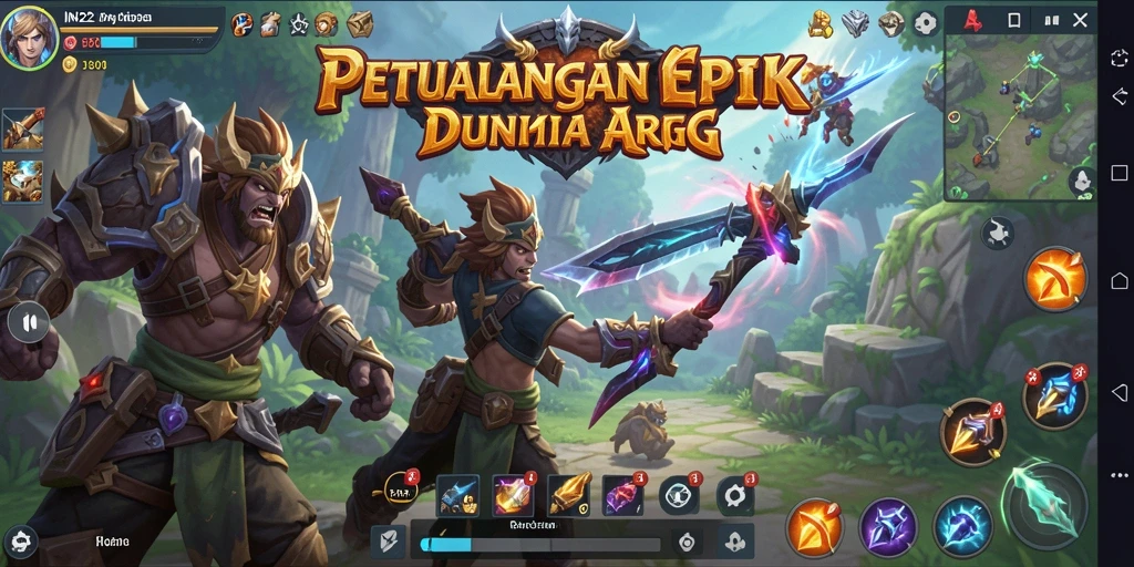 Tampilan gameplay ARPG yang mendebarkan dengan efek visual menakjubkan.