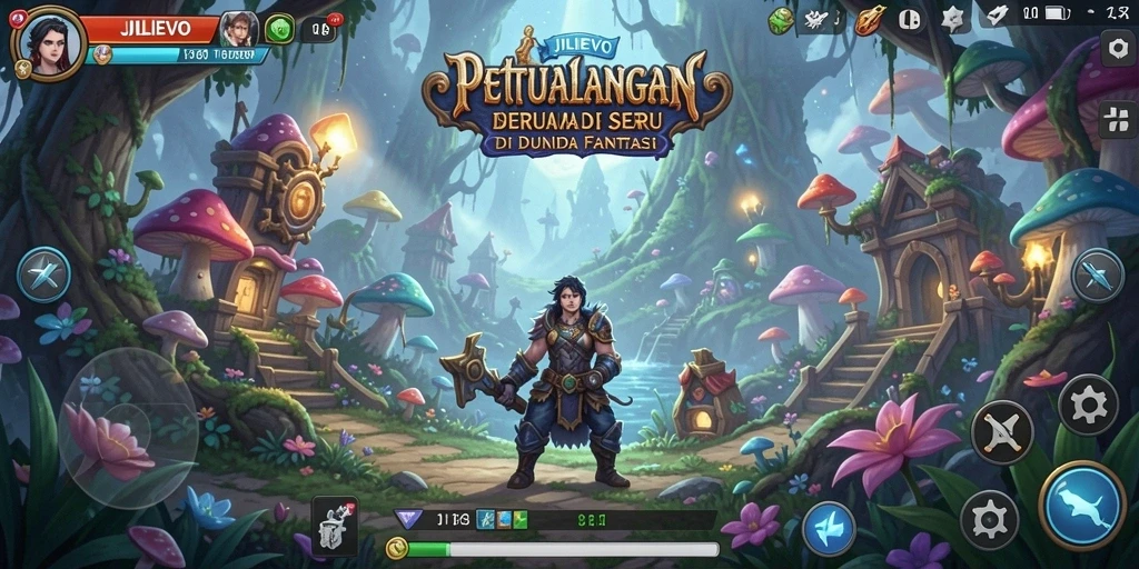 Screenshot utama JILIEVO menampilkan aksi petualangan yang mendebarkan.
