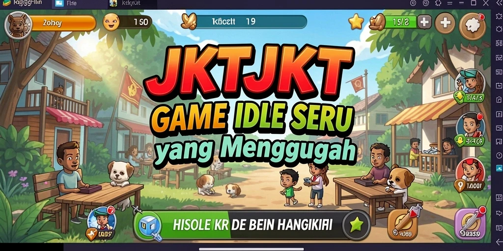 Tangkapan layar gameplay JKTJKT yang menunjukkan keseruan dan mekanik Idle.