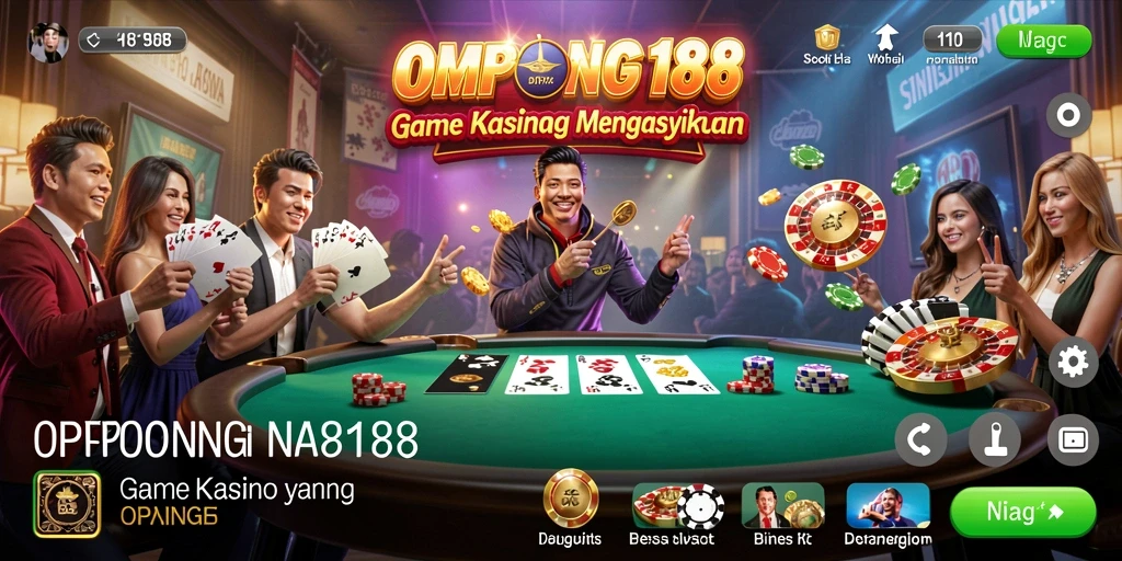 Tampilan gameplay Kasino yang mendebarkan di OMPONG188.