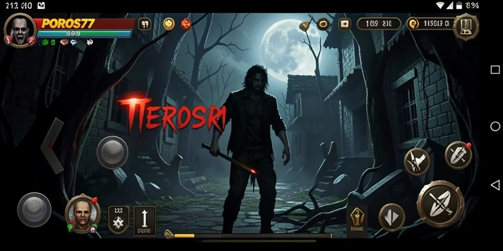 Gameplay menyeramkan di dunia POROS77 yang menakutkan.