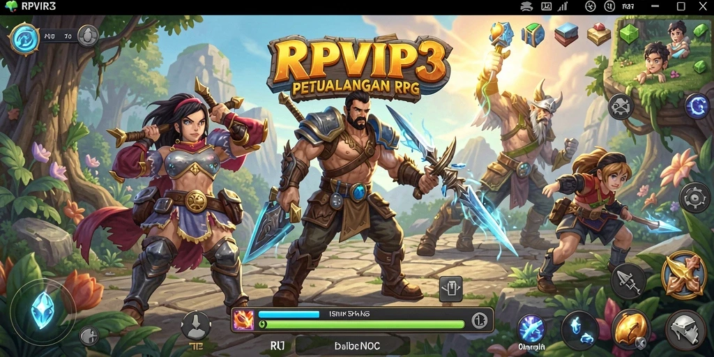 Tampilan gameplay RPVIP3 dengan pertarungan yang seru dan grafis menawan.