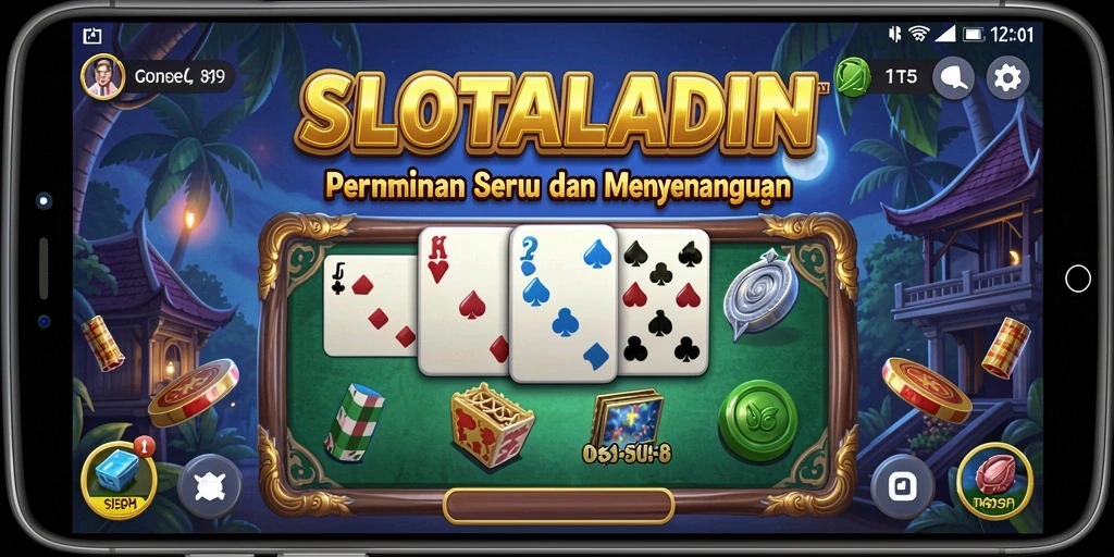 Tangkapan layar utama SLOTALADIN menampilkan momen seru permainan Domino.