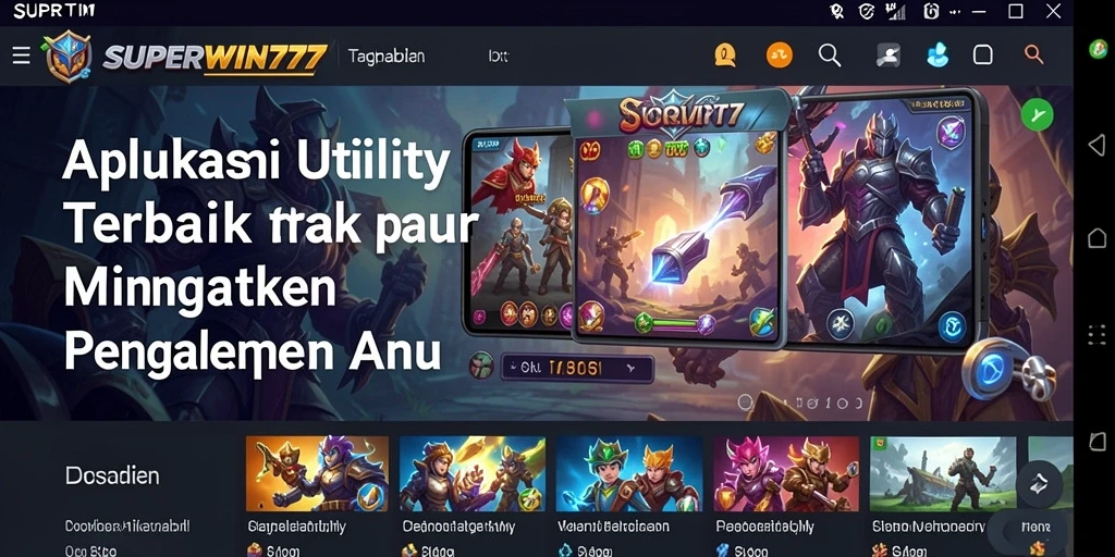 Screenshot gameplay SUPERWIN777 dengan berbagai fitur Utility yang bermanfaat.